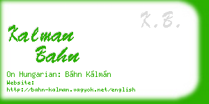 kalman bahn business card